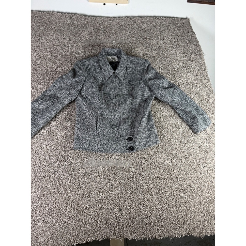 Jones New‎ York Suit Womens 6 Blazer Jacket Black White Tweed Textured Tailored